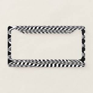 Abstract Zig-Zag Swirl License Plate Frame
