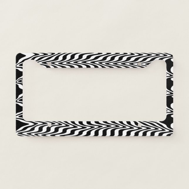 Abstract Zig-Zag Swirl License Plate Frame (Front)