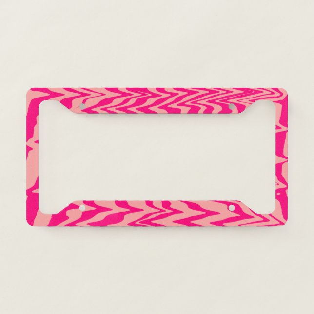 Abstract Zig-Zag Swirl License Plate Frame (Front)