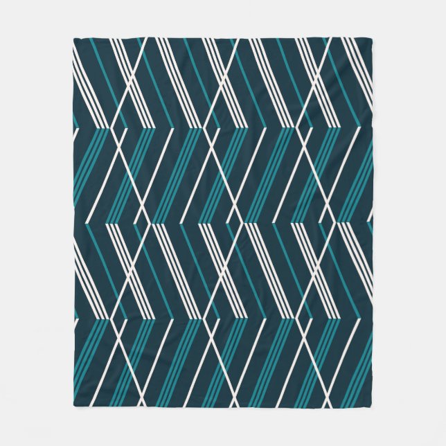 Abstract zigzag: elegant vintage geometric. fleece blanket (Front)