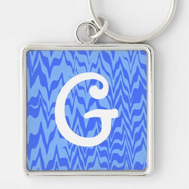 Abstract ZigZag Swirl Keychain (Front)