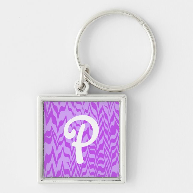 Abstract ZigZag Swirl Keychain (Front)