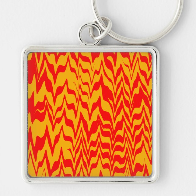 Abstract ZigZag Swirl Keychain (Front)