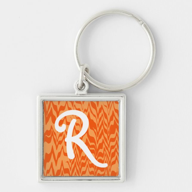 Abstract ZigZag Swirl Keychain (Front)