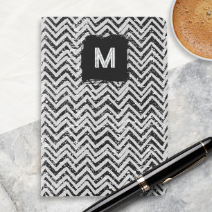 Abstract Zigzags Black and White Pattern Monogram Passport Holder