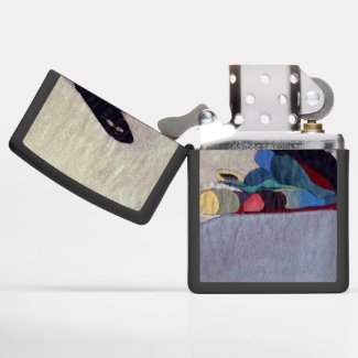 Abstract Zippo Black Matte Pocket Lighter