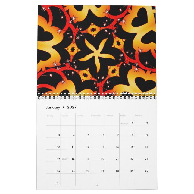 Abstract'delicaz 2012 Calendar (Jan 2027)
