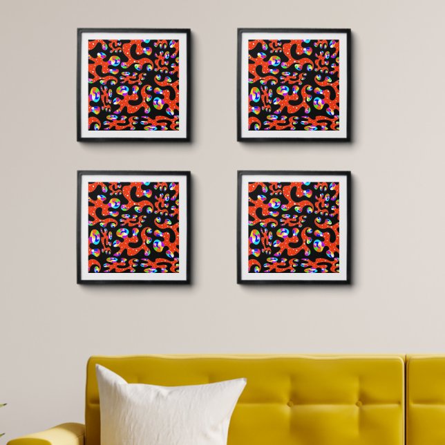 Abstracted artwork peel and stick photo tile (Living Room)