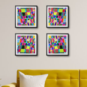 Abstracted artwork peel and stick photo tile