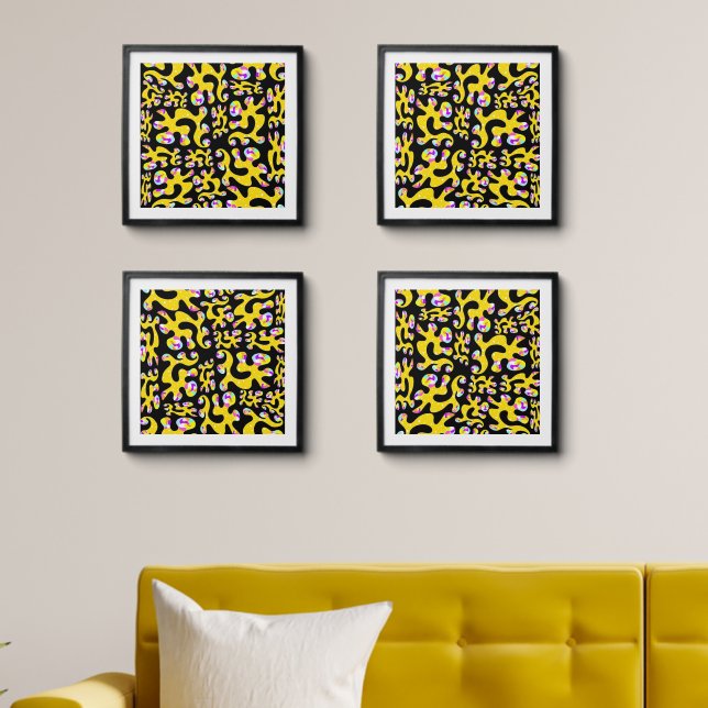 Abstracted artwork peel and stick photo tile (Living Room)