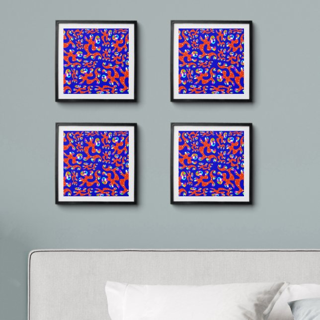 Abstracted artwork peel and stick photo tile (Bedroom)