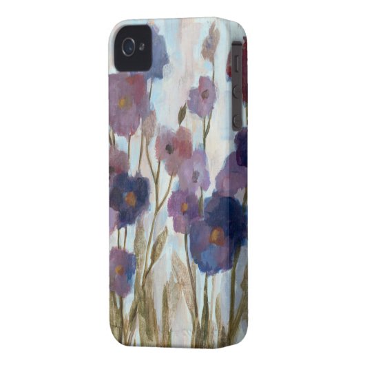 Abstracted Florals In Purple Case-Mate iPhone Case (Back Left)