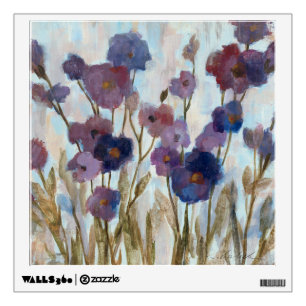 Abstracted Florals In Purple Wall Sticker