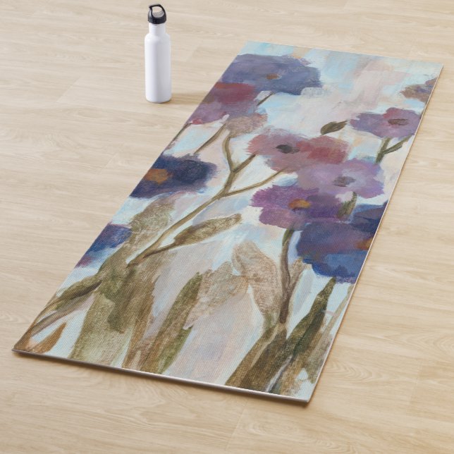 Abstracted Florals In Purple Yoga Mat (In Situ)
