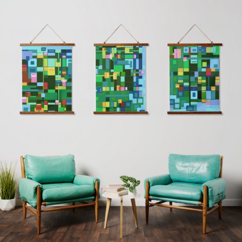 Abstracted landscape hanging tapestry