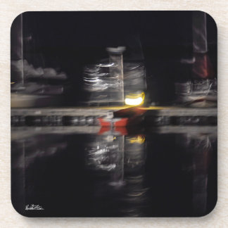 abstracted photograph, boats beverage coaster