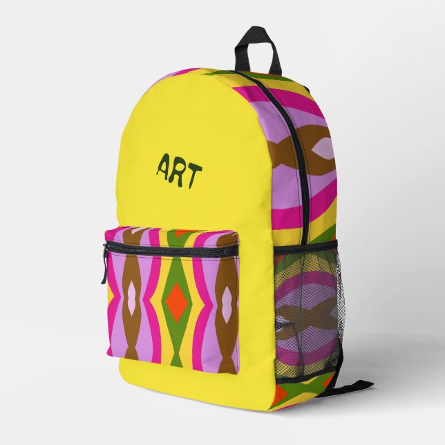 Abstracted Printed Backpack (Back Corner Right)