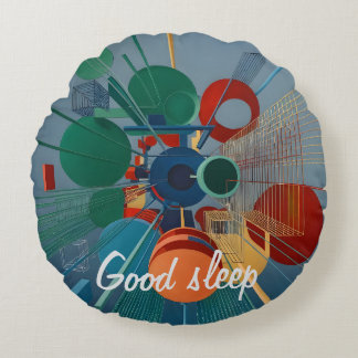 Abstraction color round pillow