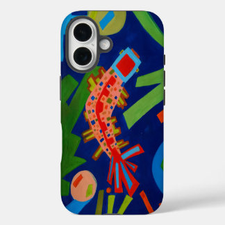 abstraction, fish, carp, cubism, iPhone 16 case