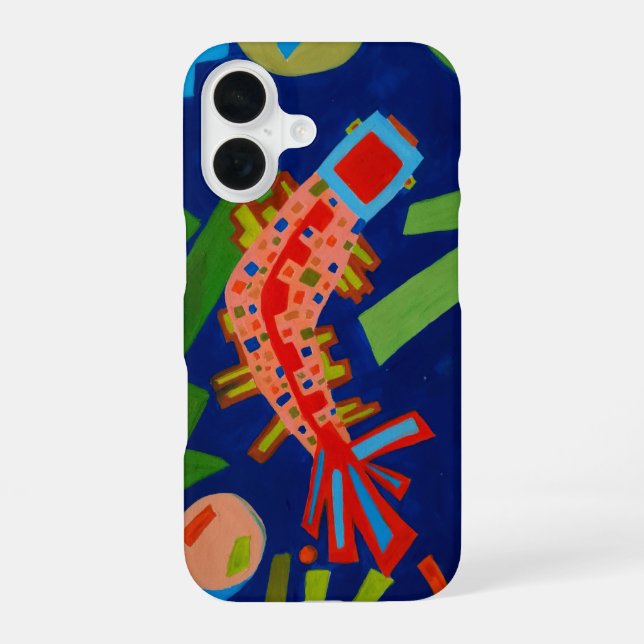 abstraction, fish, carp, cubism, iphone case (Back)