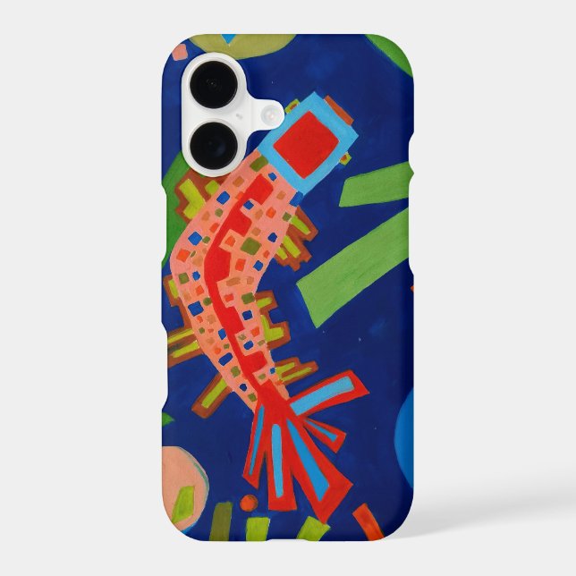 abstraction, fish, carp, cubism, iphone case (Back)