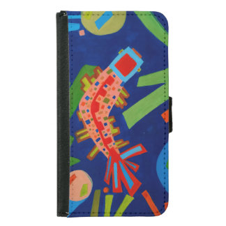 abstraction, fish, carp, cubism, samsung galaxy s5 wallet case