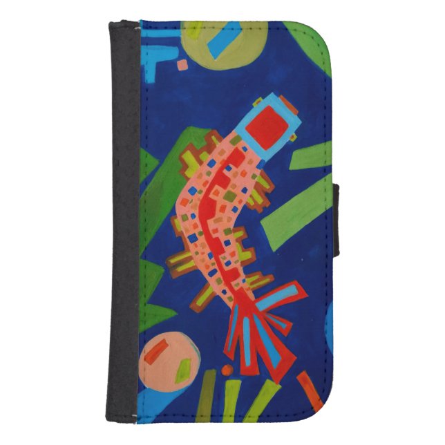 abstraction, fish, carp, cubism, samsung galaxy wallet case (Front)