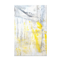 'Abstraction' Grey and Yellow Art Canvas Print