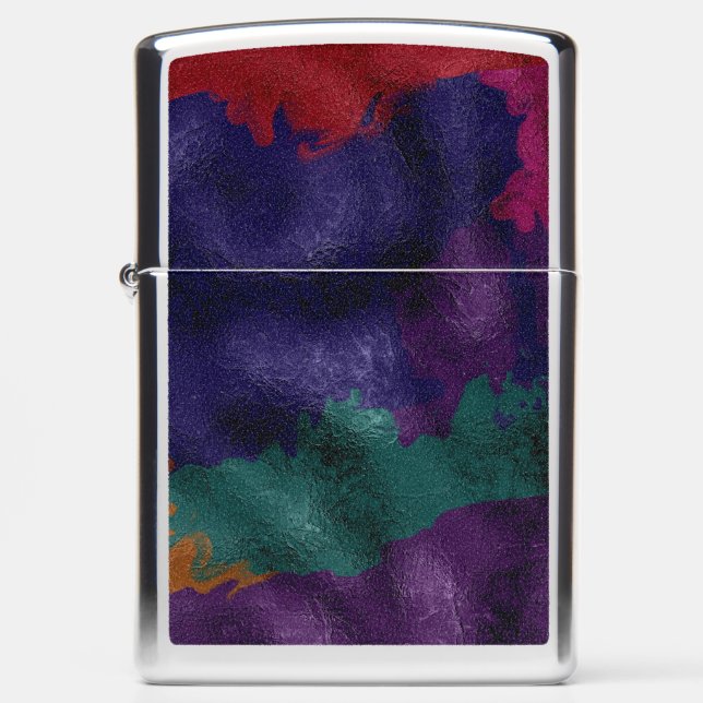 Abstraction Metallic Paint Faux Finish Chic Zippo Lighter (Front)