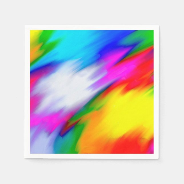 Abstraction Multi  Color Bright Texture Paper Napkins (Front)