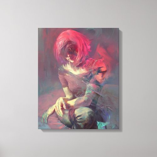 Abstraction portrait oil painting girl painting canvas print