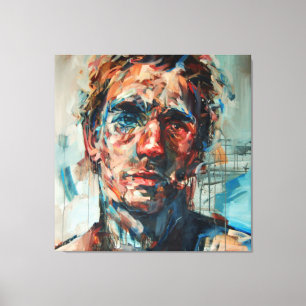 Abstraction, portrait, oil painting, girl painting canvas print