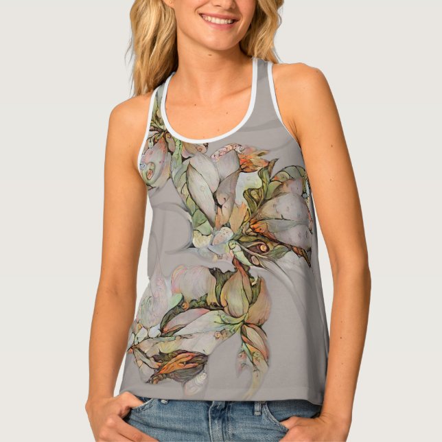 Abstractive flowers  tank top (Front)