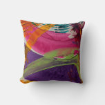 Abstractly Multi Color Art Throw Pillow at Zazzle