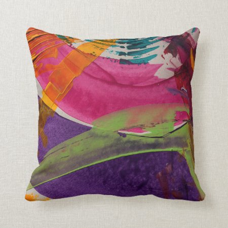 Abstractly Multi Color Art Throw Pillow