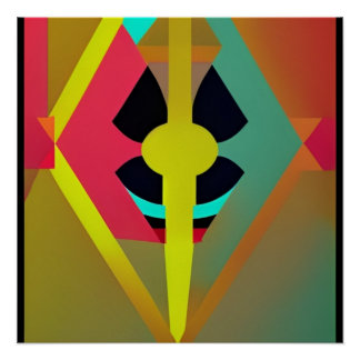 Abstracto Rayo Y Luz Multicolor Poster