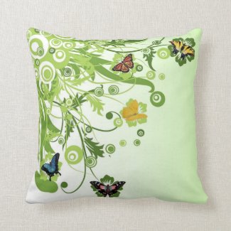 Abstracts and Butterflies Throw Pillow