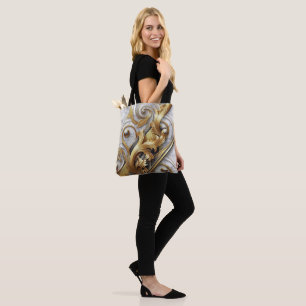 Abstracts featuring Gold accents on Black & White  Tote Bag