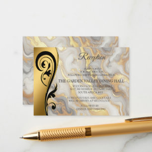 Abstracts Gold on Black & Mixed Marble Textures Enclosure Card