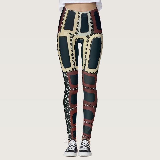 Abstracts Grey Rectangles Matisse style, Leggings (Front)