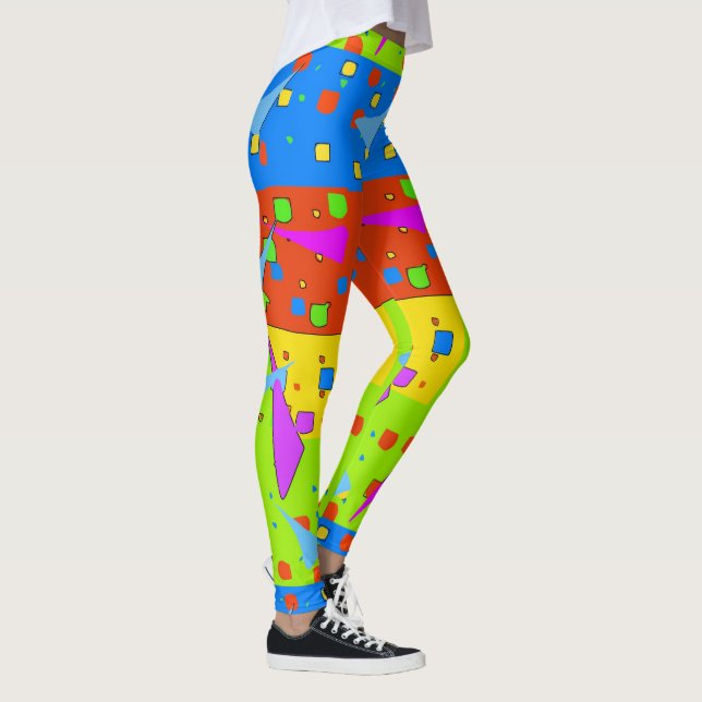 Abstracts Shapes Stain Glass style, Leggings (Right)