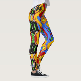 Abstracts Shapes Stain Glass style, Leggings