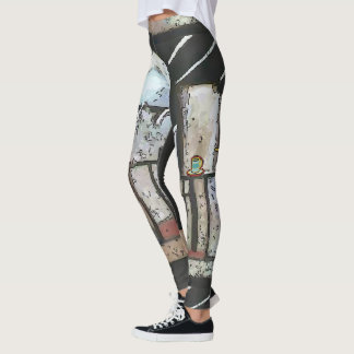 Abstracts Shapes Stain Glass style, Leggings