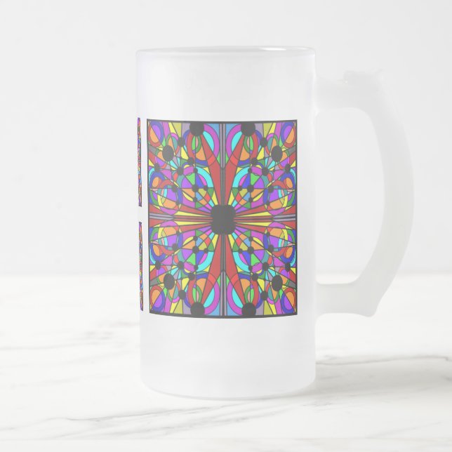 AbstractStained Glass Frosted Tall Mug4 Beer Mug (Right)