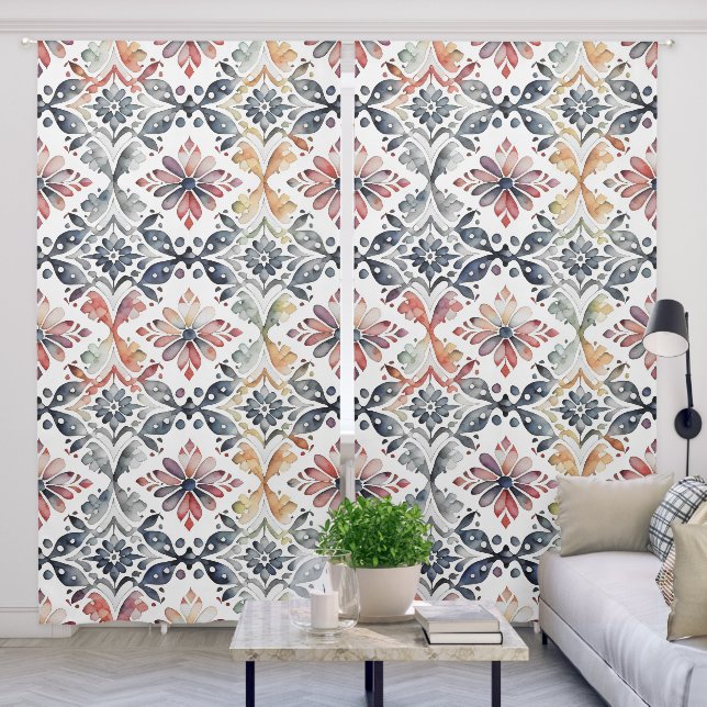 abstrait aquarelle blackout curtains (Living Room)