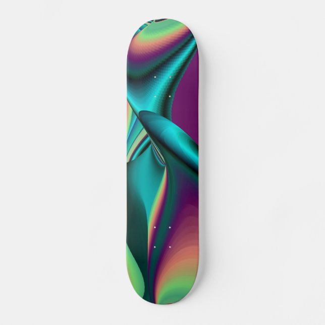Abstrakter Regenbogen Skateboard Deck (Front)