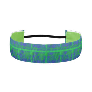 Abstrct Blue Lime Green Headband