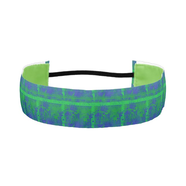 Abstrct Blue Lime Green Headband (Front)
