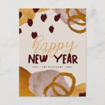 Abstrct Rose Gold Happy New Year Holiday Postcard