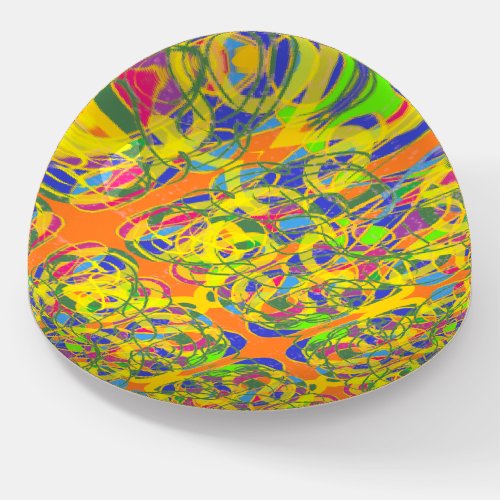 absttract art yellow and other bright colors paperweight